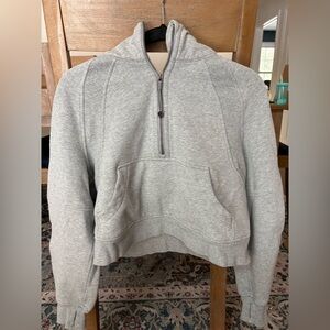 Gray scuba oversized half zip hoodie
